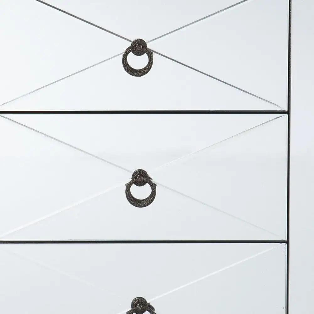 26" Silver End Table With Three Drawers - Homeroots