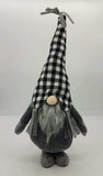 Black and White Buffalo Plaid Standing Gnome - Homeroots - Flyclothing LLC
