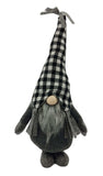 Black and White Buffalo Plaid Standing Gnome - Homeroots - Flyclothing LLC