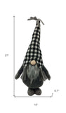 Black and White Buffalo Plaid Standing Gnome - Homeroots - Flyclothing LLC
