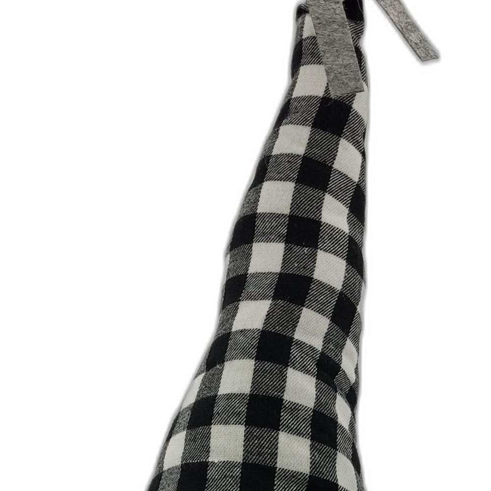 Black and White Buffalo Plaid Standing Gnome - Homeroots - Flyclothing LLC