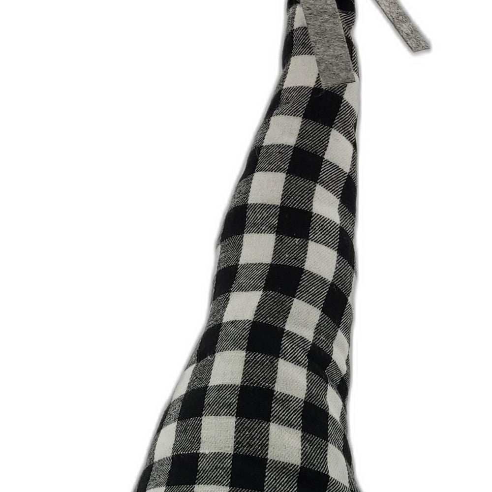 Black and White Buffalo Plaid Standing Gnome - Homeroots - Flyclothing LLC