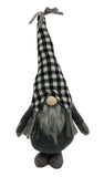 Black and White Buffalo Plaid Standing Gnome - Homeroots - Flyclothing LLC
