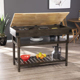 Brown and Natural 48" Kitchen Island With Storage - Homeroots - Flyclothing LLC