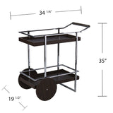 Brown and Silver Iron Rolling Bar Cart - Homeroots - Flyclothing LLC