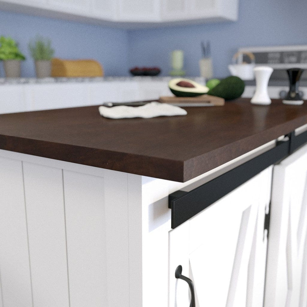 White and Brown 35" Rolling Kitchen Cart - Homeroots - Flyclothing LLC