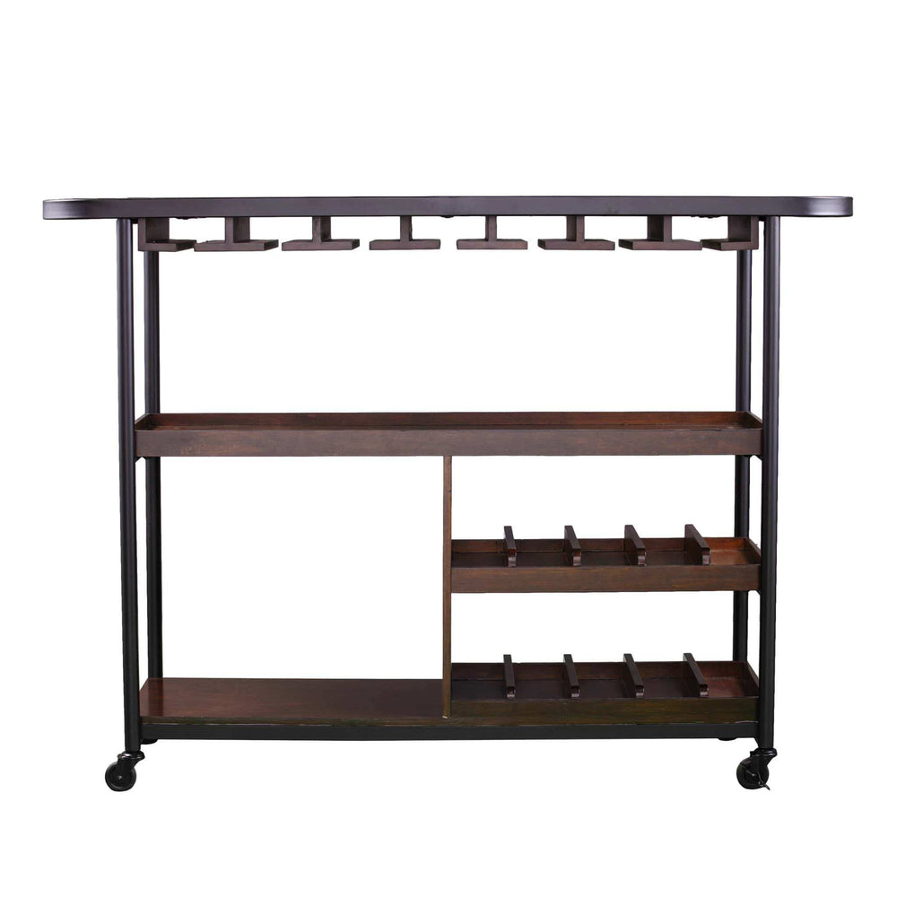 Brown Rolling Bar Cart - Homeroots - Flyclothing LLC