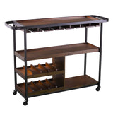 Brown Rolling Bar Cart - Homeroots - Flyclothing LLC