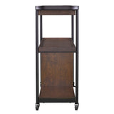 Brown Rolling Bar Cart - Homeroots - Flyclothing LLC