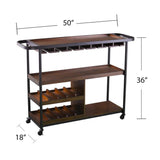 Brown Rolling Bar Cart - Homeroots - Flyclothing LLC