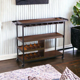 Brown Rolling Bar Cart - Homeroots - Flyclothing LLC