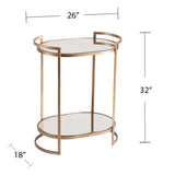 Gold and Silver Metal And Mirrored Glass Bar Cart - Homeroots - Flyclothing LLC
