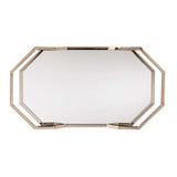 Champagne Iron And Mirrored Glass Rolling Bar Cart - Homeroots - Flyclothing LLC