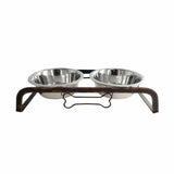 Rustic Elevated 16oz Two Bowl Dog Feeding Station - Homeroots - Flyclothing LLC