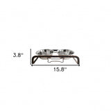 Rustic Elevated 16oz Two Bowl Dog Feeding Station - Homeroots - Flyclothing LLC