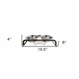 Rustic Elevated 32oz Two Bowl Dog Feeding Station - Homeroots - Flyclothing LLC