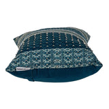 Blue and Aqua Beaded Embroidered Decorative Throw Pillow - Homeroots - Flyclothing LLC