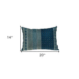 Blue and Aqua Beaded Embroidered Decorative Throw Pillow - Homeroots - Flyclothing LLC