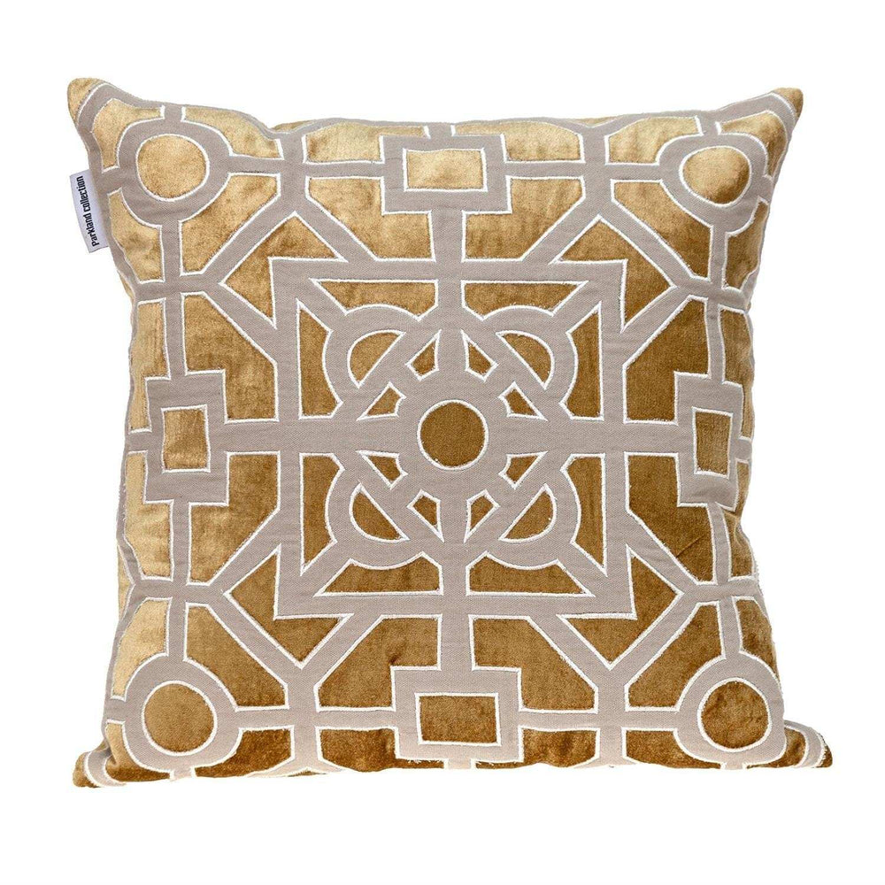 18 X 18 Gold Abstract Velvet Throw Pillow - Homeroots - Flyclothing LLC