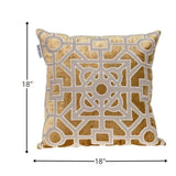 18 X 18 Gold Abstract Velvet Throw Pillow - Homeroots - Flyclothing LLC