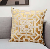 18 X 18 Gold Abstract Velvet Throw Pillow - Homeroots - Flyclothing LLC
