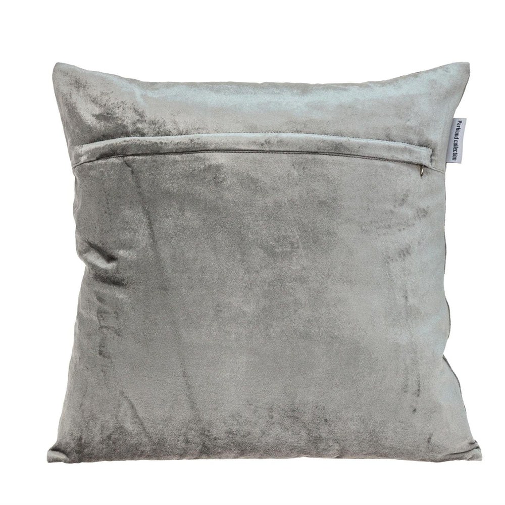 18" Gray and White Velvet Throw Pillow - Homeroots - Flyclothing LLC