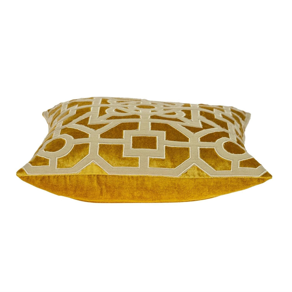 18" Mustard Yellow Velvet Throw Pillow - Homeroots - Flyclothing LLC