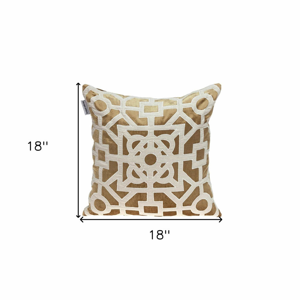18" Gold Velvet Throw Pillow - Homeroots - Flyclothing LLC