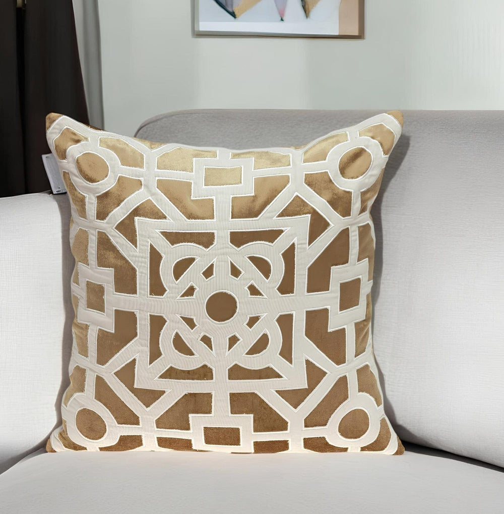 18" Gold Velvet Throw Pillow - Homeroots - Flyclothing LLC