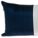 12" X 24" Navy Blue Striped Velvet Throw Pillow - Homeroots - Flyclothing LLC