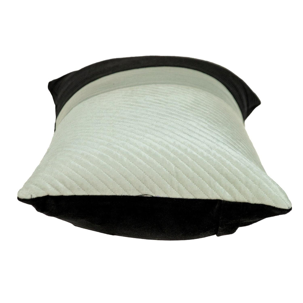 12" X 24" Black and White Striped Velvet Throw Pillow - Homeroots - Flyclothing LLC