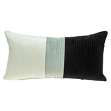 12" X 24" Black and White Striped Velvet Throw Pillow - Homeroots - Flyclothing LLC