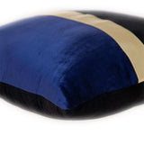 Black Gold and Blue Tufted Velvet Square Pillow - Homeroots - Flyclothing LLC