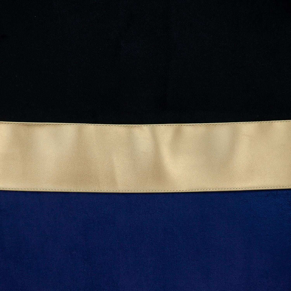 Black Gold and Blue Tufted Velvet Square Pillow - Homeroots - Flyclothing LLC