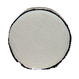 16" Beige Jute And Brown Round Abstract Ottoman - Homeroots
