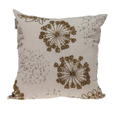Natural and Golden Metallic Beaded Decorative Throw Pillow - Homeroots - Flyclothing LLC