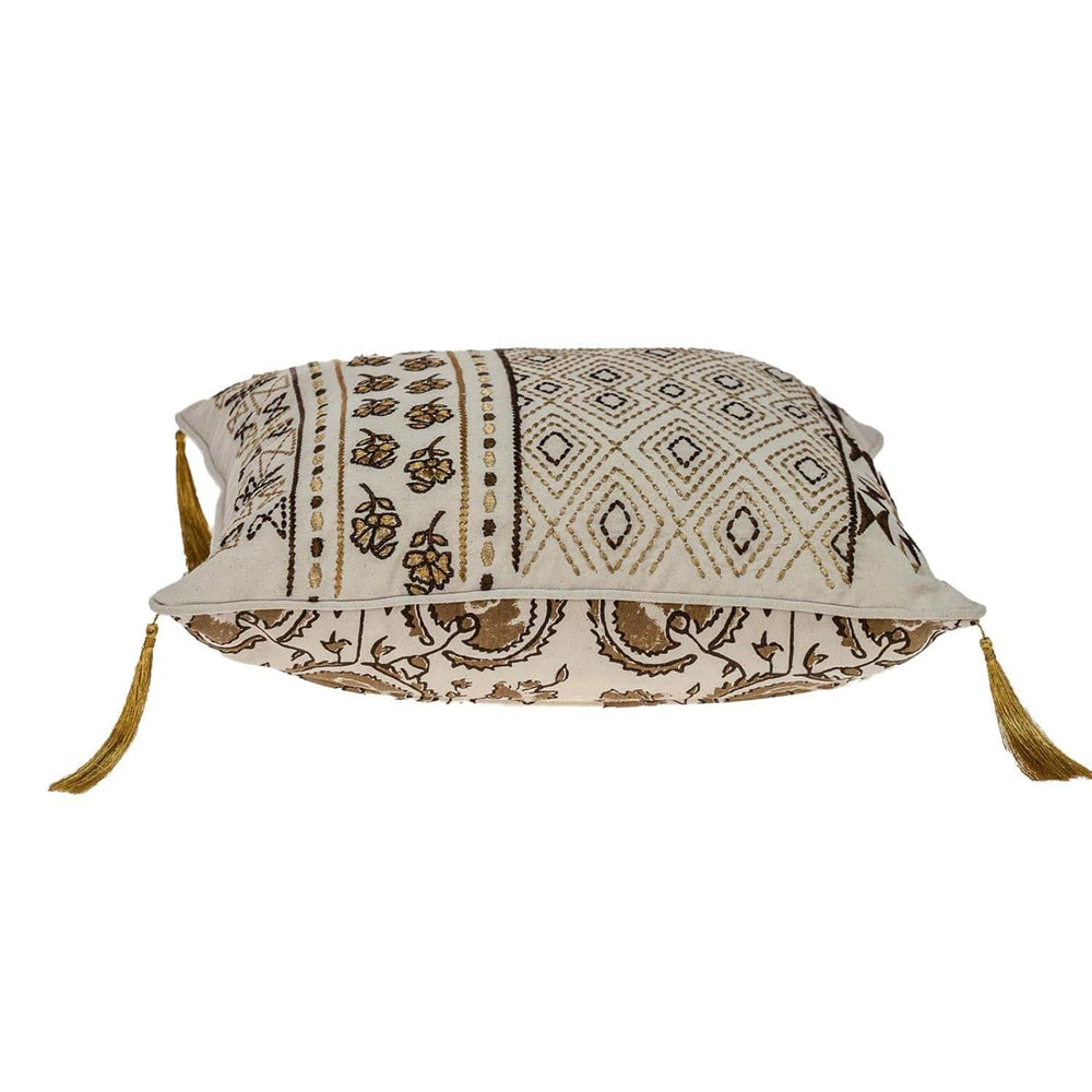 20" Beige Cotton Blend Throw Pillow - Homeroots - Flyclothing LLC