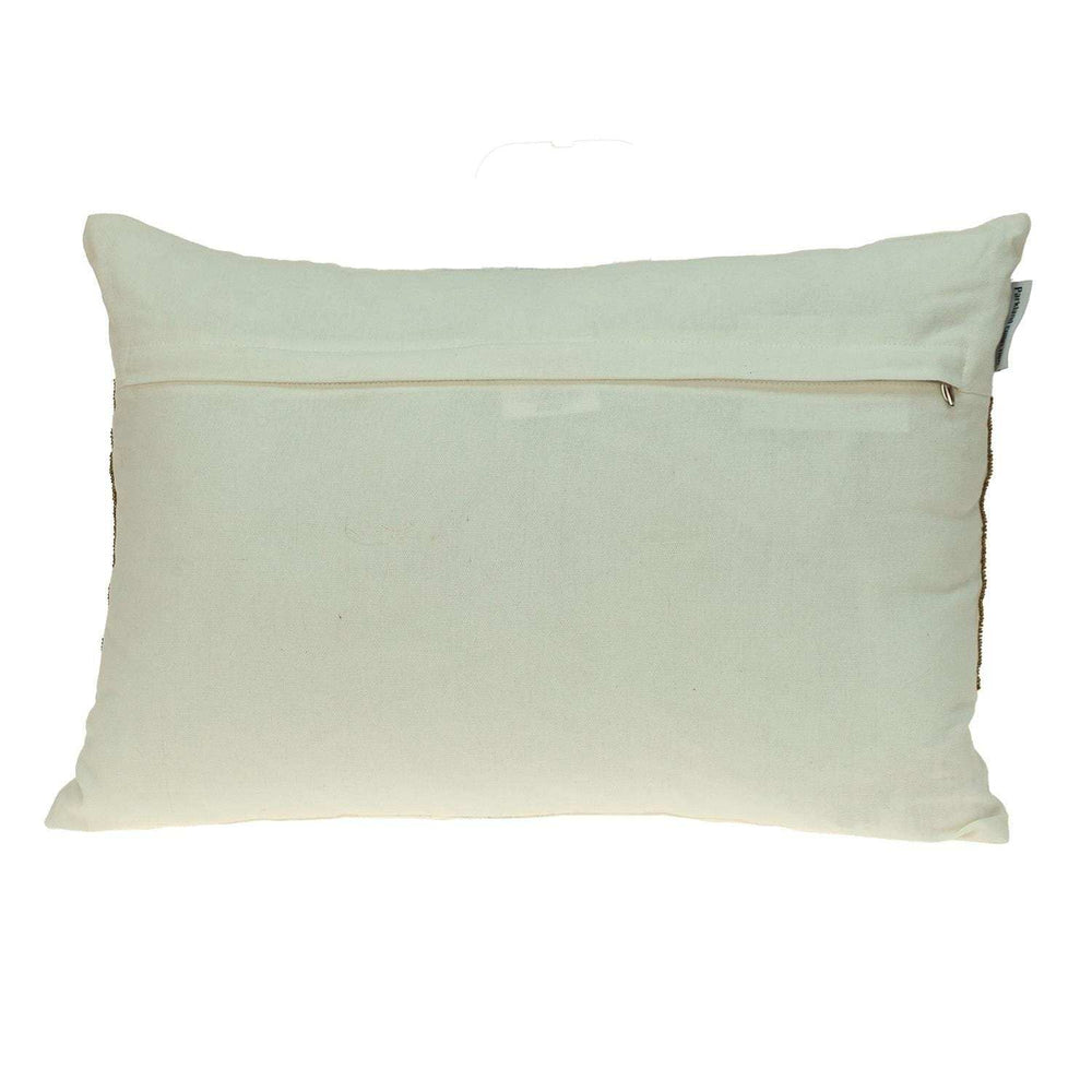 Glam Off White with Golden Sequins Lumbar Throw Pillow - Homeroots - Flyclothing LLC