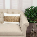 Glam Off White with Golden Sequins Lumbar Throw Pillow - Homeroots - Flyclothing LLC
