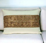 Glam Off White with Golden Sequins Lumbar Throw Pillow - Homeroots - Flyclothing LLC