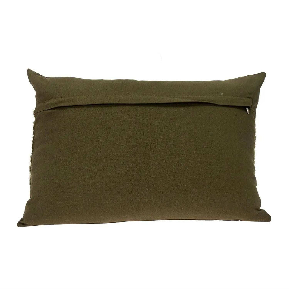 Glam Olive with Gold Sequins Lumbar Throw Pillow - Homeroots - Flyclothing LLC