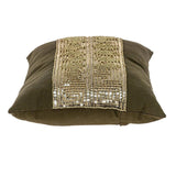 Glam Olive with Gold Sequins Lumbar Throw Pillow - Homeroots - Flyclothing LLC