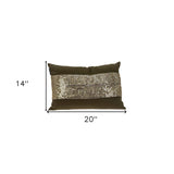Glam Olive with Gold Sequins Lumbar Throw Pillow - Homeroots - Flyclothing LLC