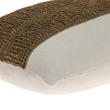 Glam Beige with Golden Sequins Lumbar Throw Pillow - Homeroots - Flyclothing LLC