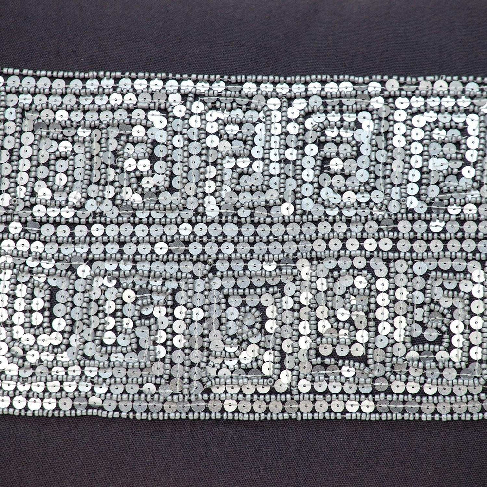 Glam Gray with Silver Sequins Lumbar Throw Pillow - Homeroots - Flyclothing LLC