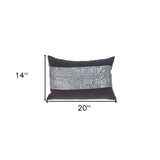 Glam Gray with Silver Sequins Lumbar Throw Pillow - Homeroots - Flyclothing LLC