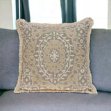 Boho Garland Beige and Khaki Decorative Accent Pillow - Homeroots - Flyclothing LLC