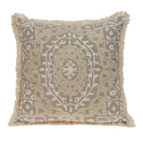 Boho Garland Beige and Khaki Decorative Accent Pillow - Homeroots - Flyclothing LLC