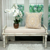 Boho Garland Beige and Khaki Decorative Accent Pillow - Homeroots - Flyclothing LLC