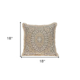 Boho Garland Beige and Khaki Decorative Accent Pillow - Homeroots - Flyclothing LLC